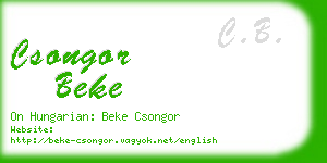 csongor beke business card